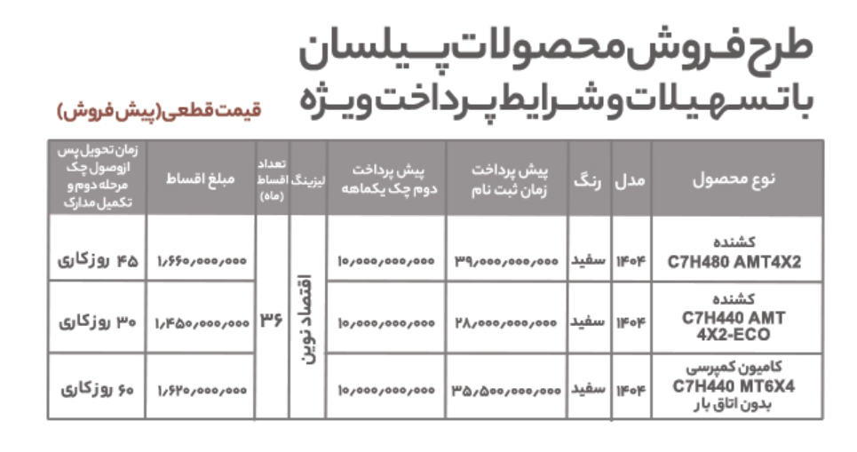 بخشنامه-پیش فروش- پیلسان